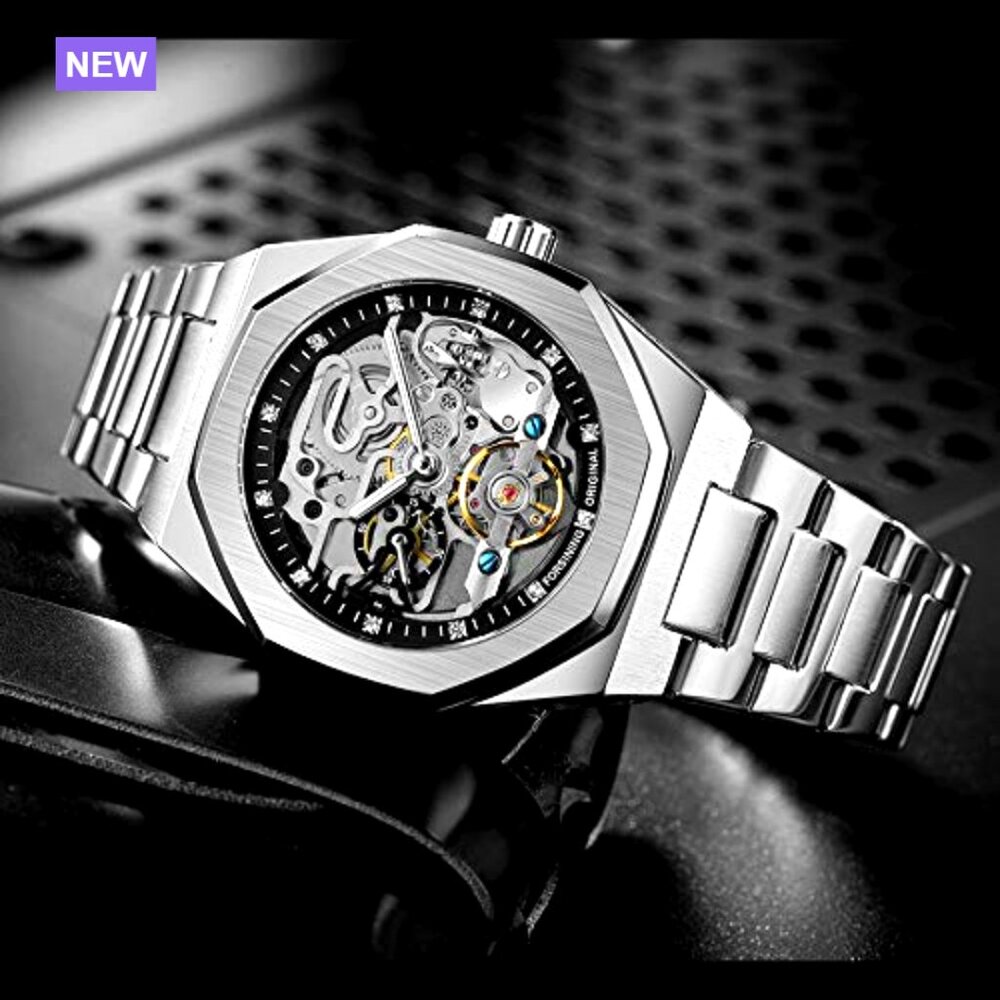 Mechanical Automatic Skeleton Watch Stainless Ste… - image 2